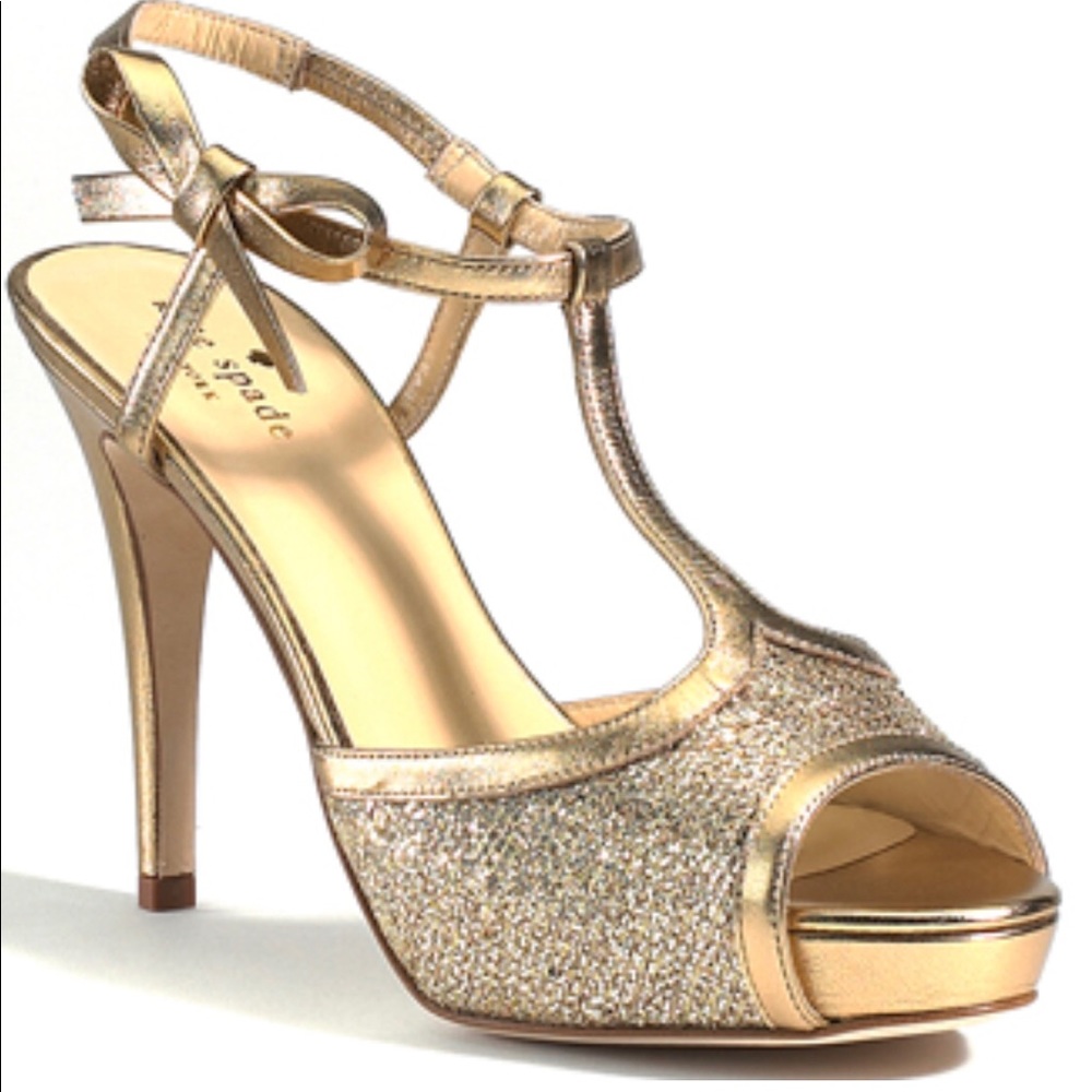 Kate Spade Gillian Starlight Gold Bow Sandal